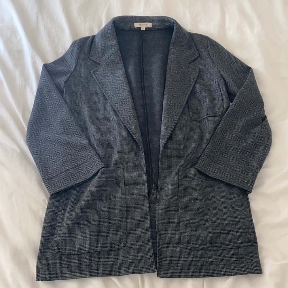Madewell blazer knit blazer in glen plaid